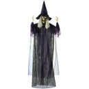 72in Halloween Hanging Witch with Light-Up Eyes & Creepy Sound