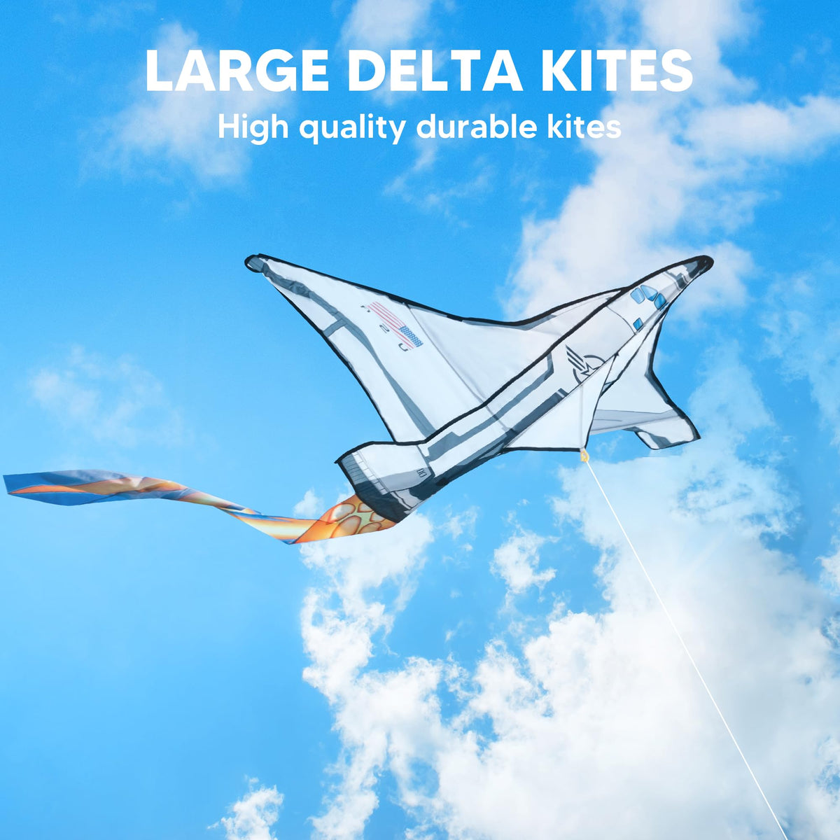 JOYIN Spaceship Kite Easy to Fly for Kids and Adults with 262.5 ft