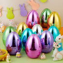 12Pcs Large Metallic Easter Eggs, 6 Inches Colorful Jumbo Eggs Fillable