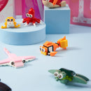 24 Packs Valentines Day Cards with Ocean Animal Building Block for Party Gifts