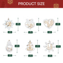 24 Pcs Christmas Wooden Carved Hanging Ornaments for Christmas Decor