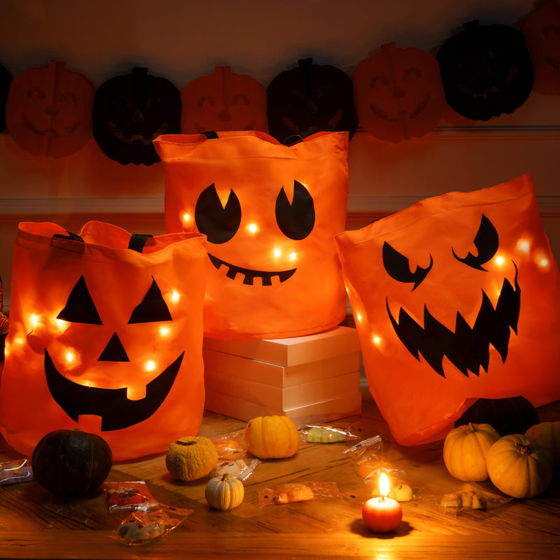3 PCS Halloween Candy Pumpkin Buckets