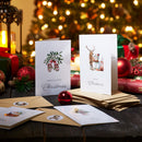 24 PCS White Christmas Cards with Envelopes and Stickers
