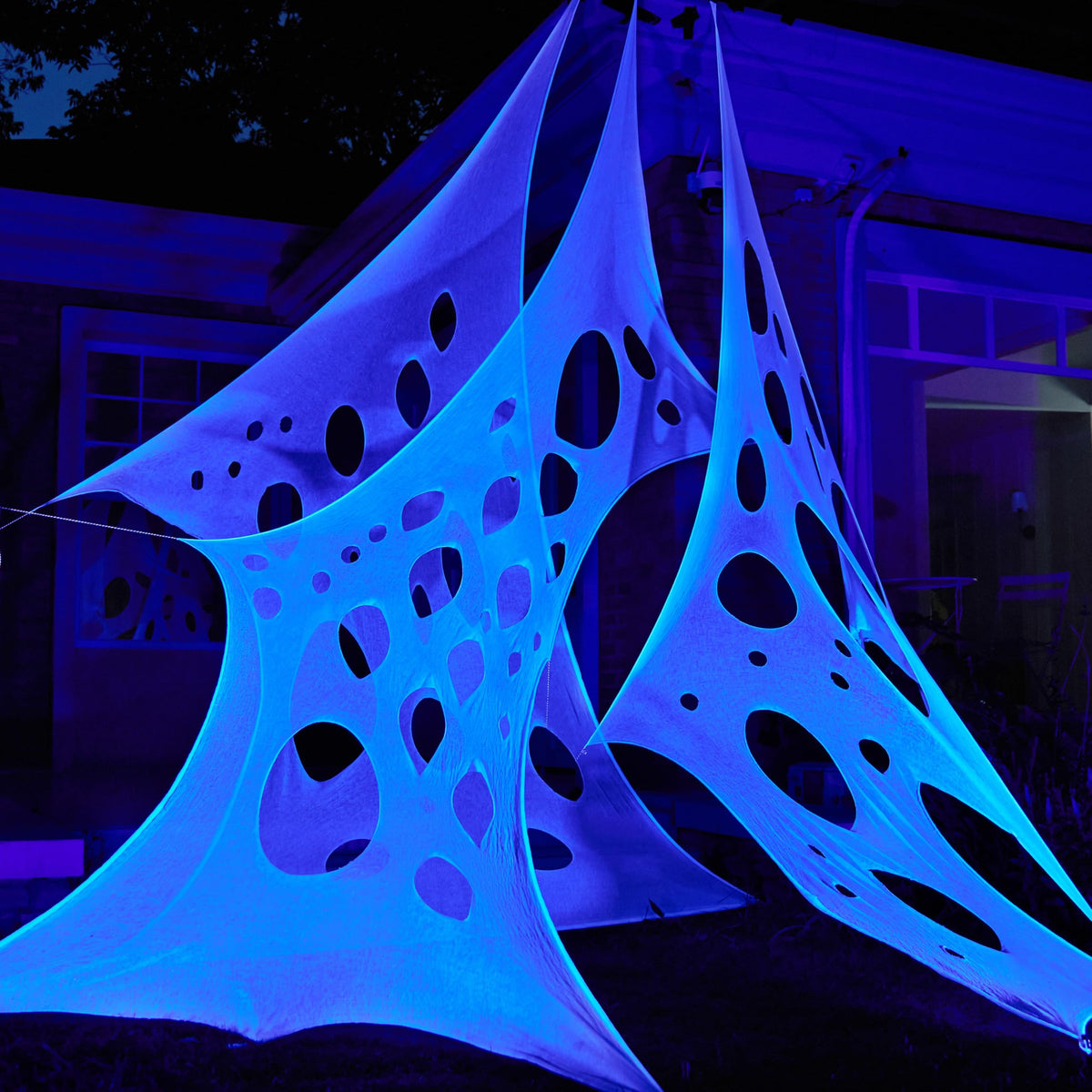 1000sqft Halloween Spider Web Decoration Outdoor, Glow-in-The-Dark