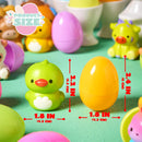 24 Pcs Easter Prefilled Eggs with Animals Squishy Toys