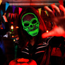 Halloween LED Skull Mask with Light Up Gloves, Green
