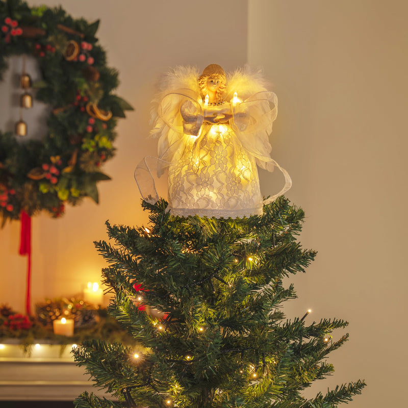 9'' Angel Christmas Tree Topper with Lights