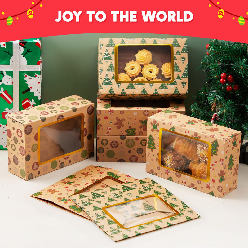 12 PCS Foiled Christmas Cookie Boxes for Gift Giving