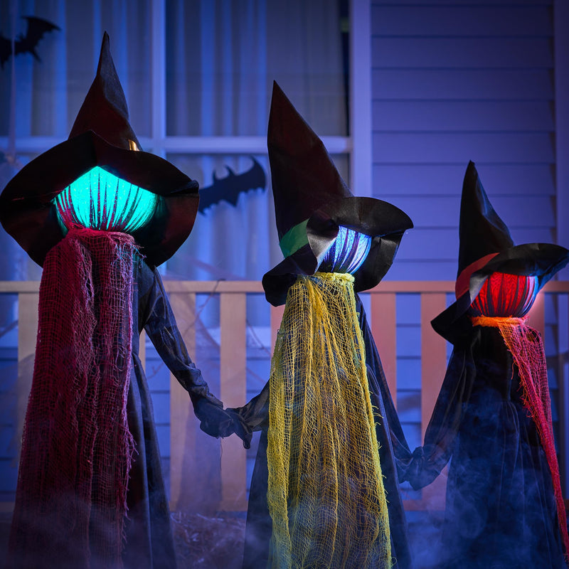 48in Halloween Witch Yard Stakes, 3 Pack