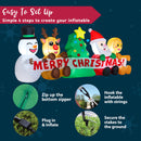 8 FT Long Christmas Inflatable Decoration Four Xmas Characters and Christmas Tree