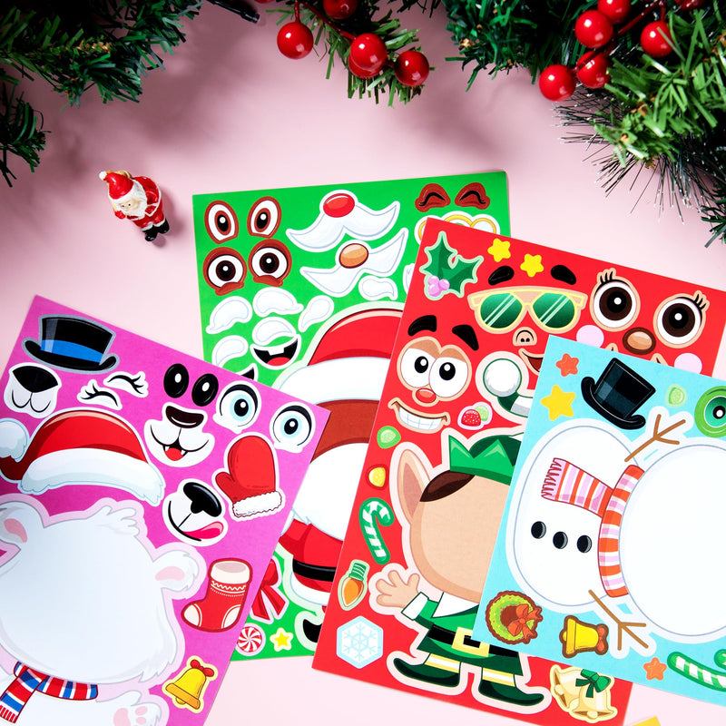 24 Pcs Christmas Make-a-face Stickers