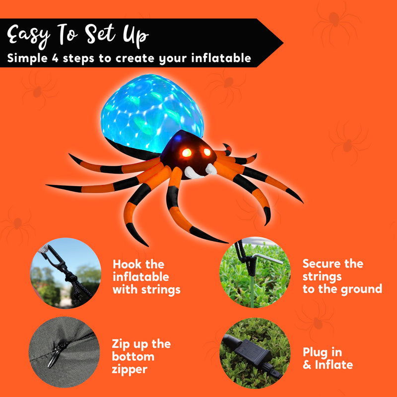 8 FT Halloween Inflatable Giant Spider Outdoor Decorations
