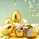 12Pcs Large Gold Easter Eggs, 6 Inches Metallic Jumbo Eggs Fillable