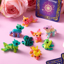 28 Pcs Kids Valentines Day Cards with 3D Printed Mythical Creatures Toys