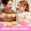 18PCS Pretend Tea Party Set - Pink Teapot