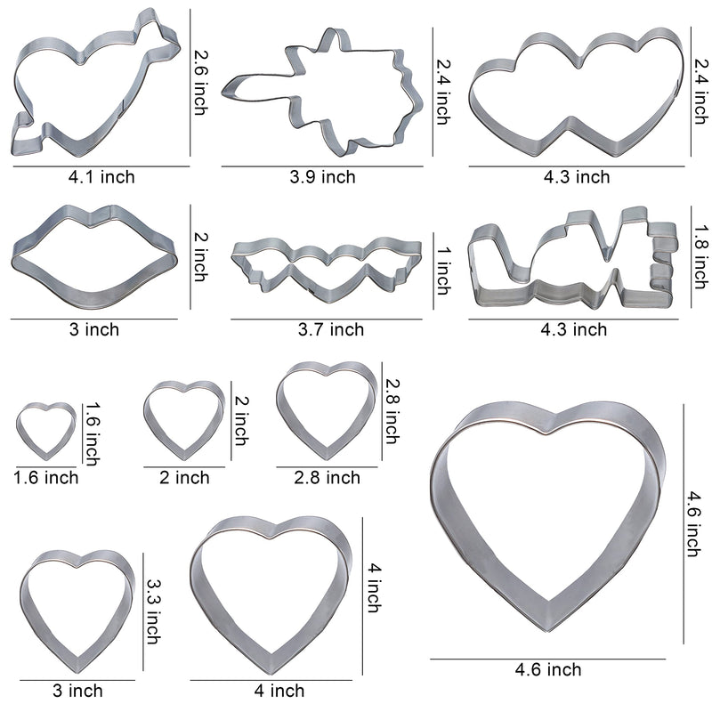 12 PCS Valentine's Day Cookie Cutters Set