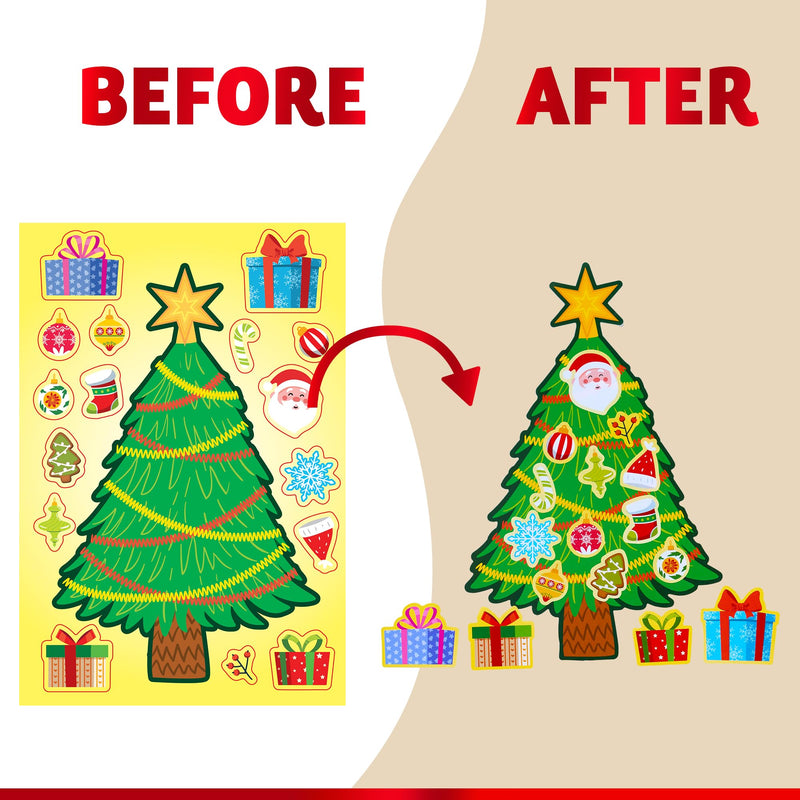 48 Pcs Christmas Sticker Sheets, Christmas Craft Supplies for Kids