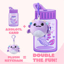 28 Pcs Kids Valentine's Day Cards with Axolotl Plush Toy Keychain