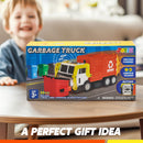 Large Friction Powered Garbage Truck Toy Set - Orange