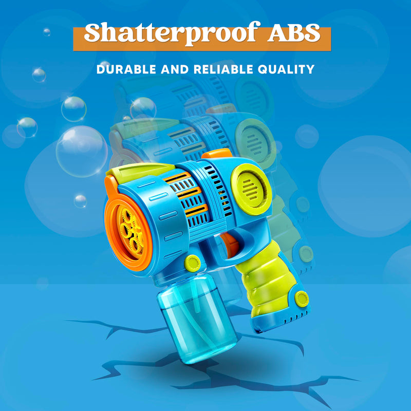 2 Packs Bubble Gun Machine with Bubble Refill Solution, 5000+ Bubbles Per Min