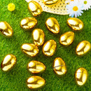 24Pcs Gold Easter Eggs 2.3" Metallic Plastic Empty Eggs Fillable for Easter Hunt