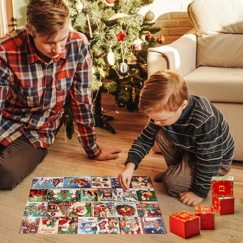 1000 PCS 24 Days Christmas Advent Calendar Puzzles