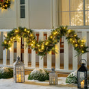 9FT Christmas Flocked Garland with Pine