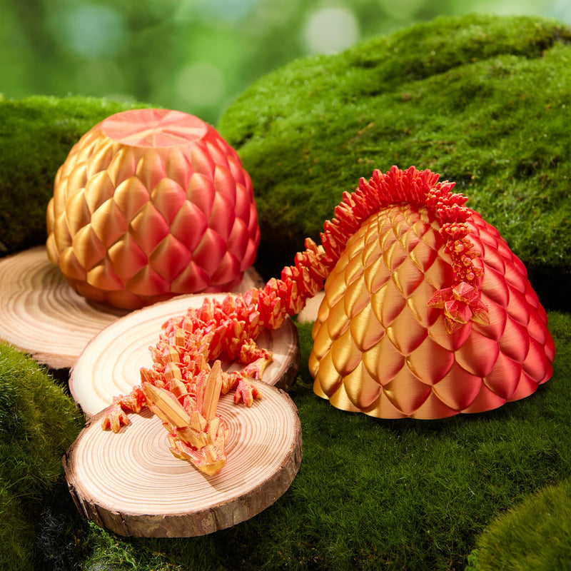 3D Printed Dragon Eggs with 12" Laser Red Dragon Inside