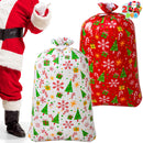 2 PCS Large Red & White Christmas Holiday Plastic Gift Bags