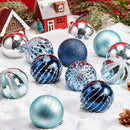 12 Pcs 3.15'' Blue Silve Christmas Balls Ornaments Set