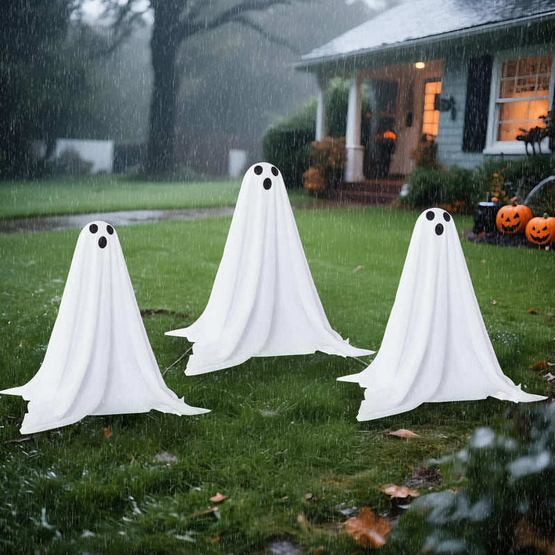 3Pcs Halloween Decorations Outdoor Ghosts Pathway Lights