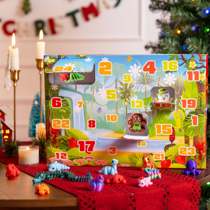 24 Pcs Christmas Advent Calendar 3D Printed Toys