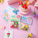 24 Pcs Valentines Day Flower Bouquet Building Blocks with Cards