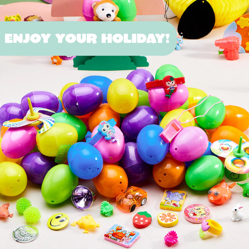 80Pcs Novelty Toys and Stickers Prefilled Easter Eggs