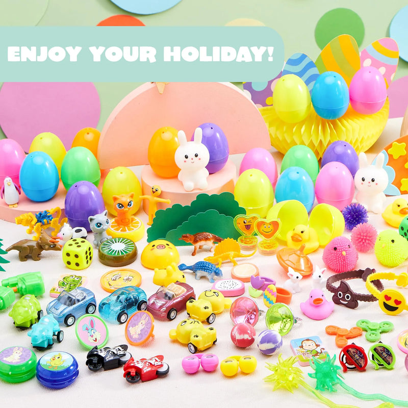 80Pcs Toys and Stickers Prefilled Easter Eggs