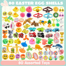 80Pcs Toys and Stickers Prefilled Easter Eggs