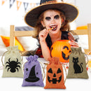Halloween Burlap Gift Bags Bulk with Drawstrings, 36 Pack