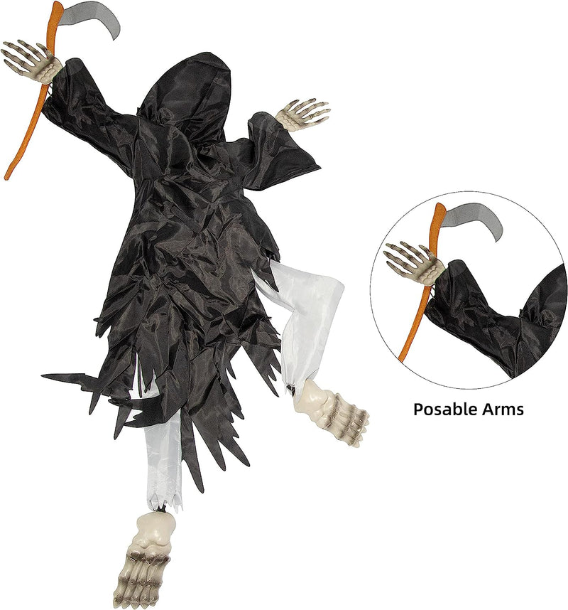 37.5in Halloween Grim Reaper Wall Climber Decoration