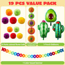 Fiesta Party Foil Balloons, 19 Pcs