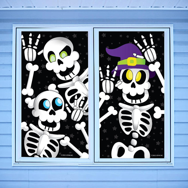 Cute Skeleton Window Covers, 2 Pcs