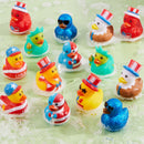 JOYIN 24 Pcs Patriotic Rubber Ducks, 2.6" Red White Blue 4th of July Bulk Ducks with 8 Designs, Independence Day Duck with Flag Prints, Patriotic Party Favor Gift Bath Toy Supply for Kids Toddlers