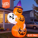 Joiedomi 6 Ft Inflatable Pumpkin with Witch Hat & Lights, Halloween Yard Decor