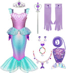 JOYIN Little Mermaid Costume with Tail - Girls Halloween Princess Outfit