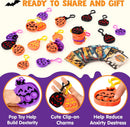 JOYIN 48 Pcs Halloween Pumpkin Pop Bubble Keychains with Gift Cards