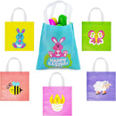 JOYIN 36 Pack Easter Non-Woven Gift Bags Cute Bunny Animal Easter Treat Bags for Kids Party Supplies Classroom Prizes