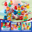 JOYIN 24 Pcs Patriotic Rubber Ducks, 2.6" Red White Blue 4th of July Bulk Ducks with 8 Designs, Independence Day Duck with Flag Prints, Patriotic Party Favor Gift Bath Toy Supply for Kids Toddlers
