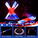 JOYIN 72 Pcs July 4th Glow Sticks Bulk with Connectors, Red White Blue 3 Colors In 1 Glow in The Dark Stick, Light Up Bracelets & Necklaces for Kids & Adults, Party Favor Supplies For Independence Day
