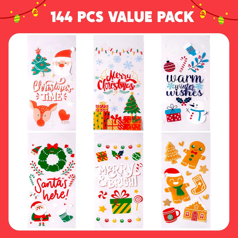 144 PCS Christmas Cellophane Candy Bags