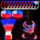 JOYIN 72 Pcs July 4th Glow Sticks Bulk with Connectors, Red White Blue 3 Colors In 1 Glow in The Dark Stick, Light Up Bracelets & Necklaces for Kids & Adults, Party Favor Supplies For Independence Day