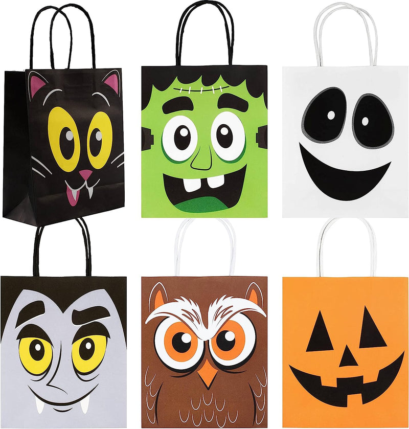 Halloween Colorful Bags with Handles, 24 Pcs
